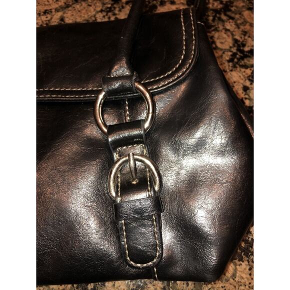 Carryland Black Faux‎ Leather Handbag Two Handle - Picture 4 of 6